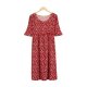 Vintage V-Neck Short Sleeve Midi Dress